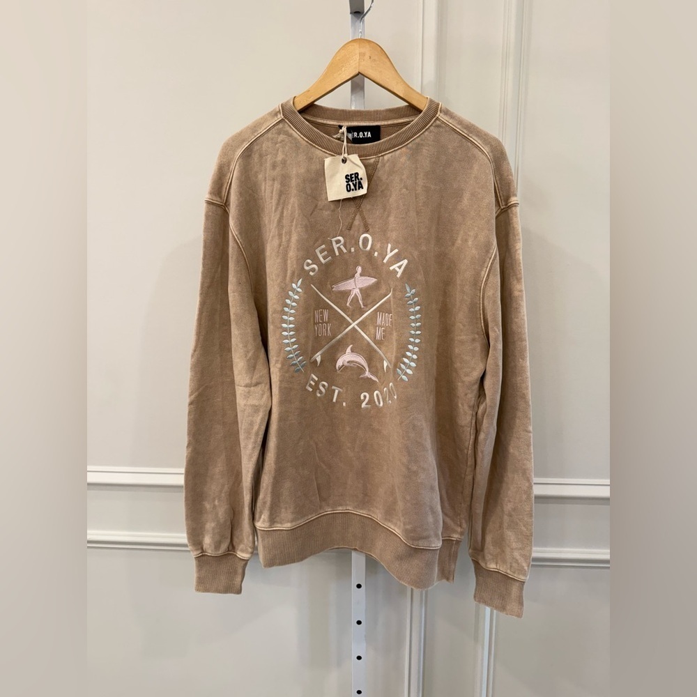 SER.O.YA Tan Graphic Sweatshirt NEW